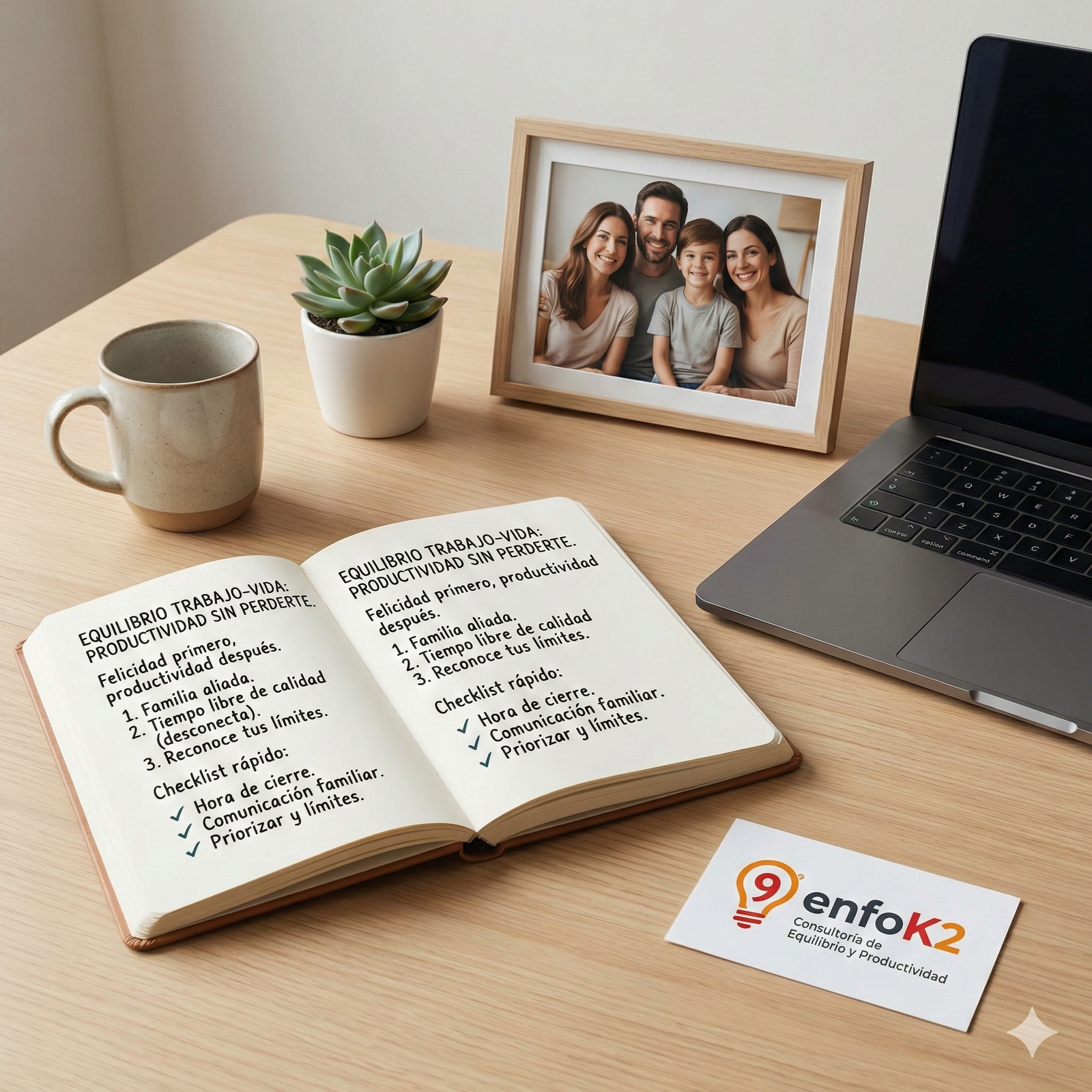 Persona trabajando con portátil mientras comparte tiempo con su familia, representando el equilibrio entre trabajo y vida personal.